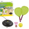 Treinador de Tênis Infantil Transfronteiriço Conjunto de Brinquedos Esportivos ao Ar Livre com Bola de Tênis de Corda Base Fixa de Rebote Automático