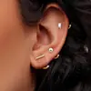 Pendientes de aro liso europeos y americanos para mujer, tachuelas para piercing, nicho, simples, versátiles, aros de cerámica, pendientes de temperamento, ganchos para orejas
