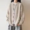 Cárdigan de Punto con Botones de Color Contrastante Estilo Old Money para Hombres y Mujeres Otoño Moderno Sensación Perezosa Relajada Prendas de Punto Holgadas Chaqueta para Pareja