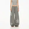 Calça pantalona elástica de secagem rápida com estampa de bolinhas e estrelas estilo retrô americano dopamina, calça casual para homens e mulheres, 2026
