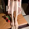 Medias Sexys Lisas Sin Costuras de Cintura Alta Brillosas Little Red Matchmaker Aurora de Alta Densidad Suaves Sedosas Brillantes Pantimedias con Entrepierna Cerrada
