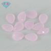 Anillo de proteína en polvo con forma de pera de jade rosa, piedra desnuda, fondo de arena, fondo de arena, superficie de diamante de imitación, venta al por mayor, gema Huagang