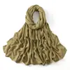 Cachecol Longo de Algodão Malaio para Mulheres, Cor Sólida, Respirável, Fashion, Elástico, Confortável, Cachecol Lenço Versátil, Quente e Vendido em Larga Escala no Exterior, Em Estoque