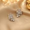Pendientes de flor de circón para mujer, pequeños y exquisitos, ligeros, de lujo, de alto valor, de moda, Joker, universales, al por mayor, nuevos pendientes personalizados
