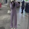 Sudadera Estilo Otoño Temprano Conjunto Deportivo Casual Femenino Celebridad de Internet Juguetón y Animado Pantalones de Pierna Ancha Conjunto de Dos Piezas