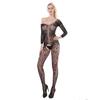Roupa íntima sexy europeia e americana perspectiva feminina peça única de rede sexy manga longa jacquard de dragão meias de entrepernas comércio exterior 8011