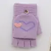 2025 Nuevos Guantes de Invierno para Mujer Tipo Mitón Amigables con la Piel Medio Terciopelo de Cristal Dibujos Animados Estudiante Cálidos Protectores Venta al por Mayor
