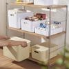 Caja de almacenamiento de ratán de plástico transfronteriza caja de almacenamiento de ropa para el hogar caja de acabado de mudanza con asa para cosméticos al por mayor