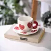 Venta al por mayor desde la fábrica de origen, Juego de regalo transfronterizo para taza de café y platillo, Par de taza y platillo de nube, Taza de cerámica para té de la tarde con leche