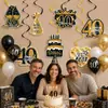 Decoraciones en espiral con purpurina transfronterizas para ambiente de 30º/40º/50º/60º cumpleaños, decoraciones colgantes, accesorios y artículos de decoración para el lugar