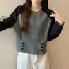 Sudadera Cómoda Estilo Coreano Manga Raglán Retro Diseño de Moda para Mujer Nicho Primavera/Otoño Nuevo Top Holgado Tendencia