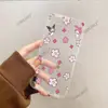 Novo Produto de Primavera Capa Rosa com Flor para Celular Apple 17Pro Feminina Anti-Queda Capa Iphone16 Transparente Protetora