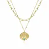 Collar Colgante de Moneda Europea y Americana de Amazon Cadena de Moda Abierta en Capas Tendencia Joyería de Cadena Regalo para Mujeres
