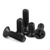 Parafusos de Aço Inoxidável 304 Cabeça Chata Cruzada Pretos Parafusos Maquina Cabeça Escareada Galvanizados a Zinco Preto M2M2.5M3M4M5