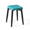 Taburete cuadrado para mesa de comedor casera personalizado, taburete cuadrado simple y grueso de madera maciza, taburete cuadrado apilable y reforzado para sala de estar y comedor