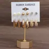 2024 Xiyin Pendientes Geométricos de Alta Venta Combinación Múltiple Pendientes Metálicos Franceses Placa Juego de 6 Pares de Pendientes