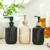 Estilo Europeo de Lujo Ligero Botella de Vidrio para Gel Antibacterial de Manos Botella de Relleno para Champú Gel de Ducha Doméstico Botella de Vidrio para Jabón Tipo Push