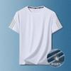 2025 Nova T-shirt de Seda Gelada de Manga Curta da Marca Tendência de Verão Camiseta Masculina Tendência de Meia Manga com Gola Redonda Blusa Solta Roupas para Homens
