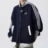 Conjunto de moletom cardigã da moda para jovens primavera e outono, jaqueta cool de rua, conjunto casual esportivo de três peças