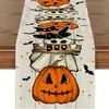 Nuevo camino de mesa Halloween Amazon TEMU, camino de mesa estilo americano, mantel largo de lino, específicamente para mesas de té