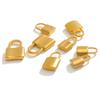 Aço inoxidável transfronteiriço tridimensional côncavo-convexo bloqueio ouro pequeno pingente pulseira DIY colar pingente acessórios de roupas europeus e americanos