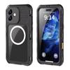 Funda impermeable y sellada de metal para iPhone 16 Plus, ideal para natación y buceo.