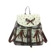 Mochila coreana de moda para mujer, gran capacidad, versátil, con estampado de cuadros, lazo dulce y diseño de estrellas, adecuada para estudiantes