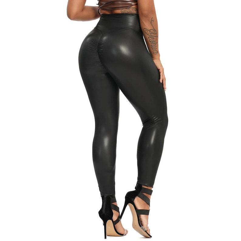 PU Leather Leggings Fitness Wo