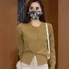 Tejido personalizado para mujer, manga larga, nuevo, elegante, casual, cárdigan corto, temperamento de principios de otoño, rejuvenecedor, top estilo pequeño Chanel