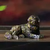 Tumbado Cristal Natural Grava Transfronterizo Artesanía de Resina Adorno Perro Golden Retriever Decoración del Hogar Adorno Conchas de Colores