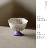 Taza Maestra de Pie Pintada a Mano Arita-Yaki con Diseño de Mariposas Pastel, Taza de Té de Alto Valor Estético, Taza de Degustación para Juego de Té Kung Fu