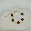 Pulsera de Flor de Trébol de Cinco Hojas de la Suerte para Mujer, Lujo Ligero, Sensación de Alta Gama, No se Desvanece, Impermeable, Fabricante de Joyería de Acero Inoxidable