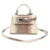 Bolso de mujer transfronterizo, nuevo modelo 2026, bolso de mano retro simple y elegante con estampado de cocodrilo, bolso de hombro, bolso cruzado, bolso Kelly