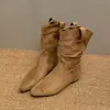 Botas de punta fina con suela gruesa para mujer, nueva colección otoño 2026, que realzan la altura, para combinar con faldas, adelgazantes, versátiles, botas de montar retro
