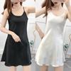 Um charme Haizi nova roupa íntima sexy verão seda suspensórios sexy camisola saia bainha folha de lótus