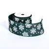 Cinta Navideña Transfronteriza Cinta para Envolver Regalos Cinta Decorativa al por Mayor Cinta de Grogrén con Borde de Alambre Navideño de 63 mm
