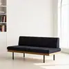 Sofá moderno minimalista de madera maciza para casa de huéspedes y cafetería, asiento de recepción y para invitados vintage para salas de estar y comedores pequeños