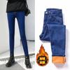 Calças Jeans de Veludo para Mulheres 2024 Inverno Novo Estilo Coreano Trendyy Cintura Alta Justas Slim Elásticas Lápis