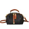 Bolsa de Piel Genuina al por Mayor, Bolso Cruzado para Mujer de Piel de Vaca de Primera Capa con Bloques de Color, Bolso de Mano Boston, Bolso con Almohadilla para el Hombro, Bolso Boston