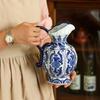 Vaso Cerâmico Estilo Chinês Doméstico Grande Azul e Branco Porcelana Vaso Sala de Estar Gabinete de TV Decoração Vaso Cerâmico