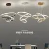 Lámpara de Restaurante Araña LED Lámpara Moderna Minimalista para Sala de Estar Elegantes Lámparas LED Escandinava Creativa Círculo de Iluminación para Dormitorio