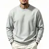 Sudadera casual de cuello redondo con hombros caídos para hombre, estilo europeo y americano, color liso, simple, holgada, talla grande, siempre en stock