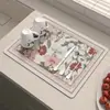 Alfombrilla de desagüe de cocina estilo persa americano, alfombrilla resistente a las manchas para encimera, alfombrilla de secado rápido para cafetera, alfombrilla absorbente de tierra de diatomeas para mesa de comedor