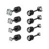 Pendientes de acero inoxidable de 0,8 mm con borde cruzado, chapados en oro, con circonita blanca, rosca externa, diseño cilíndrico y bola de diamante.