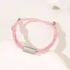 Pulseira Tubular Europeia e Americana Transfronteiriça com Cordão Duplo Colorida Aço Inoxidável Cor Impressão e Gravação Pulseira de Corda Trançada Ajustável