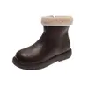 Botines botas de algodón invierno 2026 suela gruesa boca botas de mujer cálidas felpa botas de nieve estilo coreano más terciopelo botas de motociclista punta redonda moda