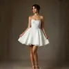Vestido de festa europeu e americano AliExpress transfronteiriço elegante curto sem alças 2026 novo modelo fotografia de viagem leve vestido de noiva