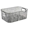 Caixa Organizadora Transparente de Acrílico com Padrão de Onda PET com Alça Cesta Organizadora de Lanches e Bebidas para Geladeira de Cozinha Cesta de Armazenamento