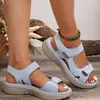 En Stock Talla 43 Talla Grande Sandalias de Plataforma de Suela Gruesa para Mujer Verano 2024 Nuevas Sandalias de Playa Planas con Cuña de Velcro