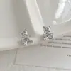 Brincos de Coração Doce Amor de Gelo com Zircônia Femininos Tendência Mais Fáceis de Combinar Design de Nicho Alta Moda Brincos com Pino de Prata S925